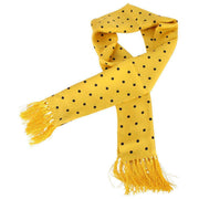 Knightsbridge Neckwear Polka Dot Aviator Silk Scarf - Yellow/Navy