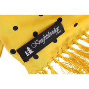 Knightsbridge Neckwear Polka Dot Aviator Silk Scarf - Yellow/Navy