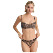 Sujetador balconette de encaje Entice Skarlett Blue - Negro/Nylon Tan
