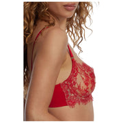 Sujetador balconette de encaje Skarlett Blue Entice - Cereza brillante/Nylon Tan