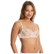 Sujetador balconette de encaje Entice Skarlett Blue - Blanco/Nylon Tan