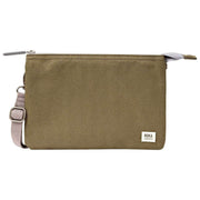 Bolso bandolera Roka Carnaby XL de lona reciclada - Marrón spray de mar