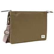 Bolso bandolera Roka Carnaby XL de lona reciclada - Marrón spray de mar