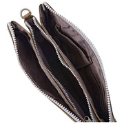 Bolso bandolera Roka Carnaby XL de lona reciclada - Marrón spray de mar