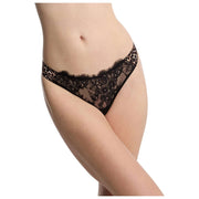 Tanga de encaje frontal Skarlett Blue Entice - Estampado de leopardo negro