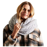 Superdry & Co Tweed Cable Snood - Mid Grey Tweed