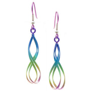 Ti2 Titanium Wirework Cassini Drop Earrings - Rainbow