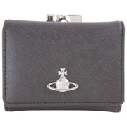 Vivienne Westwood Monedero Saffiano con estructura pequeña - Negro