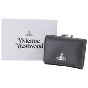Vivienne Westwood Monedero Saffiano con estructura pequeña - Negro