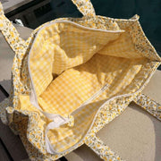 Bolso shopper grande Moon Nude Buttercup - Amarillo/Blanco