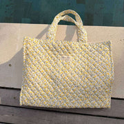 Bolso shopper grande Moon Nude Buttercup - Amarillo/Blanco