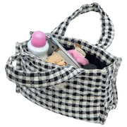 Mini bolso shopper clásico Moon Nude - Negro/Blanco
