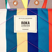 Mochila mediana de lona reciclada Roka Canfield B - Rayas anchas y multicolores