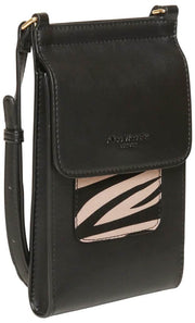 Alice Wheeler London Mini Bolso Bandolera Bloomsbury - Negro/Cebra