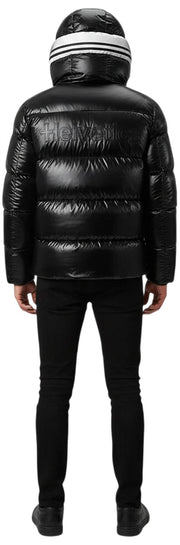 Helvetica Mountain Pioneers Chaqueta de plumas con capucha Freezer - Negro