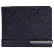 Cartera de cuero con detalle de barra de corbata Santour de Ted Baker - Negro