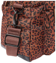 Bolso de viaje Roka Gatwick pequeño de lona reciclada - Mini Leopard Brown