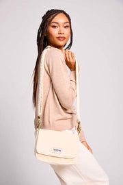 Bolso de hombro Hindbag Margault - Terciopelo Beige