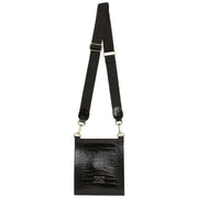 Alice Wheeler London Bloomsbury Cross Body Bag - Black Croc