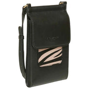 Alice Wheeler London Mini Bolso Bandolera Bloomsbury - Negro/Cebra