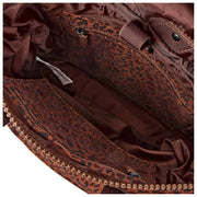 Mochila mediana de lona reciclada Roka Canfield B - Mini Leopard Brown