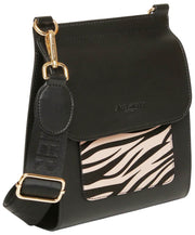 Bolso bandolera Bloomsbury de Alice Wheeler London - Negro/Cebra