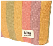 Bolsa mediana de lona de algodón Maida Vale de Roka - Rayas multicolores descoloridas