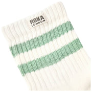 Calcetines Roka Windsor Stripe Crew - Verde Matcha