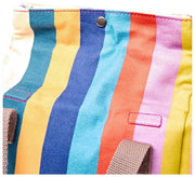 Bolsa de almuerzo de lona de algodón Roka Hampstead - Rayas multicolores anchas