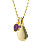 Beginnings February Semi-Precious Birthstone Necklace - Gold/Purple