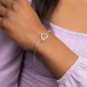 Beginnings Heart Connection Chain Bracelet - Silver