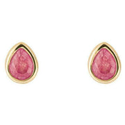 Beginnings July Semi-Precious Birthstone Earrings - Gold/Pink