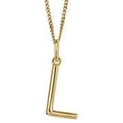 Beginnings L Initial Pendant - Gold
