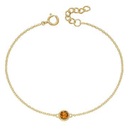 Beginnings November Crystal Birthstone Bracelet - Gold/Orange