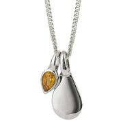 Beginnings November Semi-Precious Birthstone Necklace - Silver/Yellow