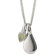 Beginnings October Semi-Precious Birthstone Necklace - Silver/White