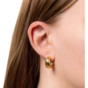 Beginnings Plain Chunky Rope Hoop Earrings - Gold