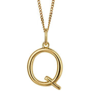 Beginnings Q Initial Pendant - Gold