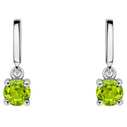 Beginnings Round Semi Precious Stud Earrings - Silver/Green