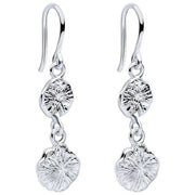 Beginnings Spray Textured Discs Drop Earrings - Silver