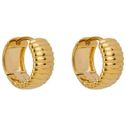 Beginnings Textured Ridges Hoop Earrings - Gold