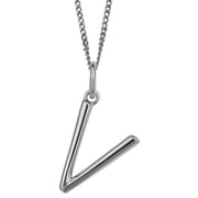 Beginnings V Initial Pendant - Silver