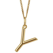 Beginnings Y Initial Pendant - Gold
