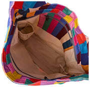 Bolso de hombro grande de lona de algodón Roka Hoxton - Rayas anchas y multicolores