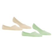 Burlington Everyday 2 Pack No Show Socks - Peppermint Green/Creme Beige