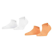 Burlington Everyday 2-Pack Sneaker Socks - Papaya Orange/White