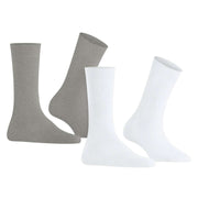 Burlington Everyday 2 Pack Socks - White/Grey