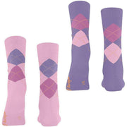 Calcetines Burlington Everyday Argyle paquete de 2 - Berry Pool Pink