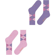 Calcetines Burlington Everyday Argyle paquete de 2 - Berry Pool Pink