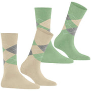 Burlington Everyday Argyle paquete de 2 calcetines - Crema Beige